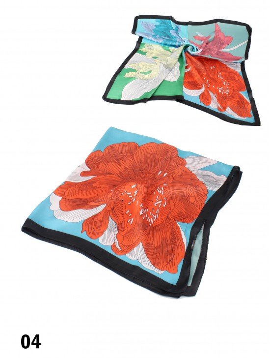 Irises Print Square Scarf